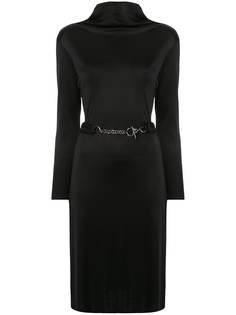 Hermès платье с воротником-стойкой и поясом