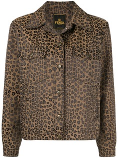 Fendi Pre-Owned жаккардовая куртка с леопардовым узором
