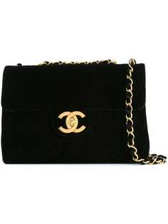 Chanel Pre-Owned бархатная сумка с двойной цепочкой Jumbo XL