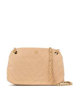 Chanel Pre-Owned стеганая сумка на плечо 1990-х годов с цепочкой и узором шеврон