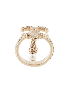 Chanel Pre-Owned кольцо с логотипом CC и жемчугом