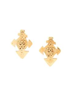 Chanel Pre-Owned серьги с логотипом