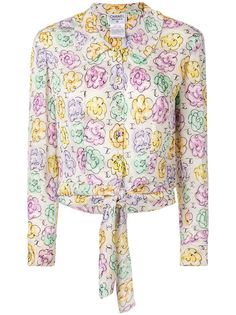 Chanel Pre-Owned рубашка с длинными рукавами и цветочным принтом