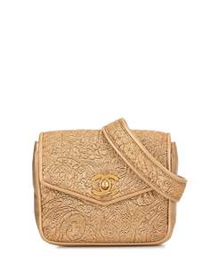 Chanel Pre-Owned поясная сумка Nishijin-ori с логотипом CC