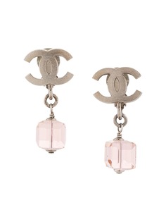 Chanel Pre-Owned серьги 2008-го года с логотипом CC и искусственными камнями