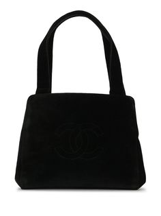 Chanel Pre-Owned сумка-тоут с логотипом CC и декоративной строчкой