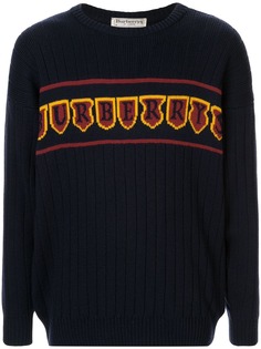 Burberry Pre-Owned джемпер в рубчик с логотипом вязки интарсия
