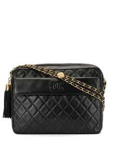 Chanel Pre-Owned стеганая сумка на плечо с бахромой на цепочке
