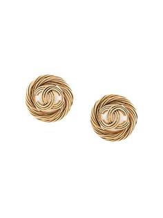 Chanel Pre-Owned серьги-клипсы 1994-го года с логотипом CC