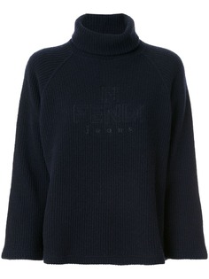 Fendi Pre-Owned джемпер в рубчик с высоким воротником