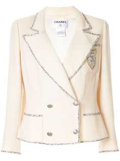 Chanel Pre-Owned двубортный блейзер с логотипом