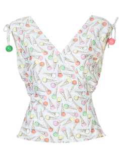 Chanel Pre-Owned топ без рукавов с принтом