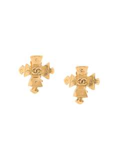 Chanel Pre-Owned серьги с логотипом CC