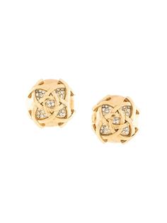 Chanel Pre-Owned круглые серьги с логотипом CC