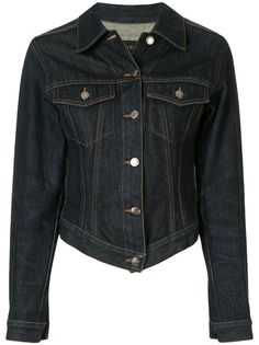 Gucci Pre-Owned джинсовая куртка с заостренным подолом