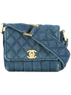 Chanel Pre-Owned джинсовая сумка на плечо с логотипом