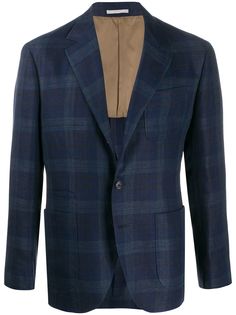 Brunello Cucinelli однобортный пиджак в клетку