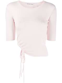 T By Alexander Wang топ с рубчик со сборкой сбоку