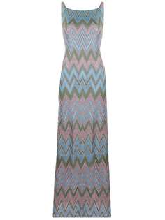 M Missoni длинное платье с узором зигзаг
