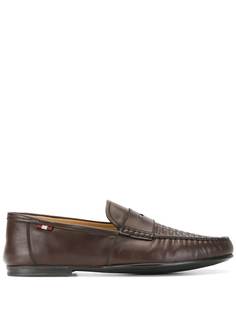 Bally woven-vamp penny loafers