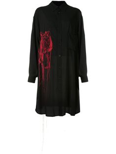 Yohji Yamamoto рубашка оверсайз с вышивкой