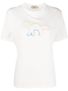 Maison Kitsuné футболка с вышитым логотипом