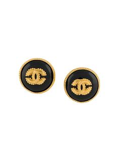 Chanel Pre-Owned массивные серьги 1990-х годов с логотипом CC