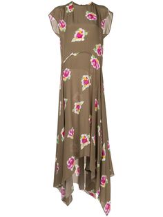 Erika Cavallini платье Irma с цветочным принтом и асимметричным подолом