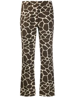 Pt01 расклешенные брюки с анималистичным принтом