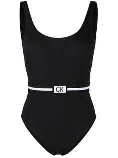 Calvin Klein слитный купальник с логотипом на поясе