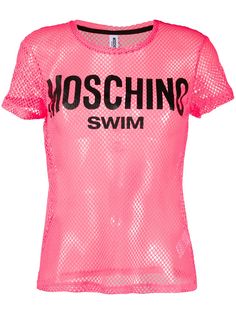 Moschino сетчатая футболка с логотипом