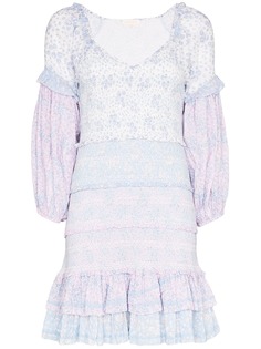 LoveShackFancy платье мини Ensley с цветочным принтом