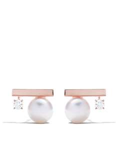 Tasaki золотые серьги Balance Class Collection Line Akoya с жемчугом и бриллиантами