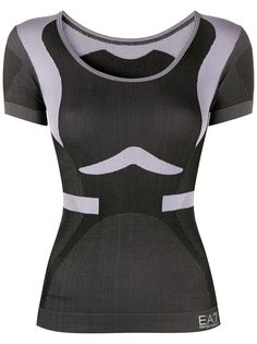 Ea7 Emporio Armani футболка в рубчик со вставками