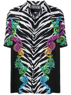 Versace Jeans Couture рубашка с короткими рукавами и тигровым принтом