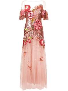 Temperley London вечернее платье из тюля с цветочной вышивкой и пайетками