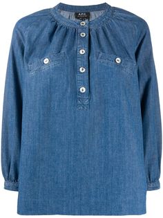 A.P.C. джинсовая блузка с рукавами три четверти
