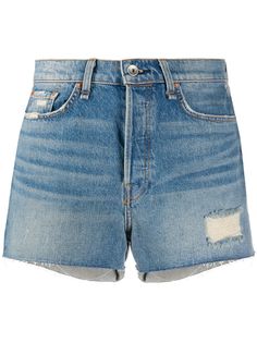 Rag & Bone джинсовые шорты с эффектом потертости