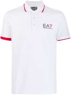 Ea7 Emporio Armani рубашка поло с контрастной отделкой