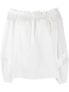 Blumarine блузка с открытыми плечами и оборками