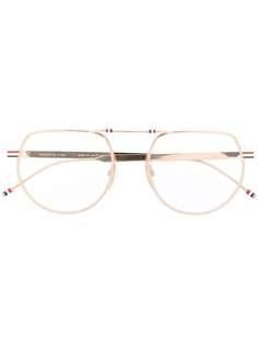 Thom Browne Eyewear очки в круглой оправе с полосками RWB