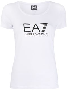 Ea7 Emporio Armani футболка с U-образным вырезом и логотипом