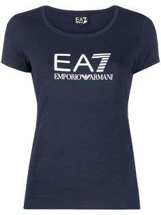 Ea7 Emporio Armani футболка с U-образным вырезом и логотипом
