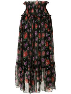MSGM юбка миди с цветочным принтом