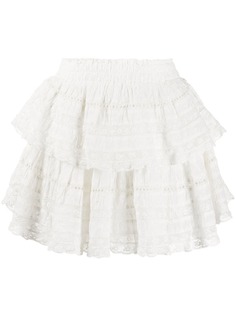 LoveShackFancy кружевная мини-юбка с оборками