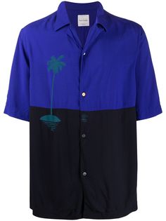 Paul Smith рубашка в стиле колор-блок с короткими рукавами