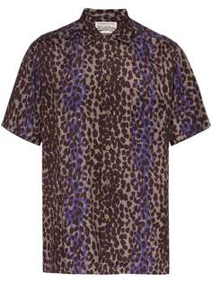 Wacko Maria рубашка с леопардовым принтом и короткими рукавами