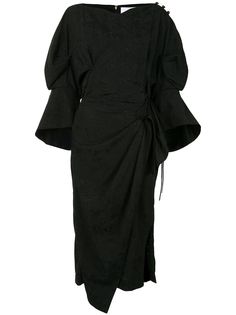 Mame Kurogouchi жаккардовое платье с пышными рукавами