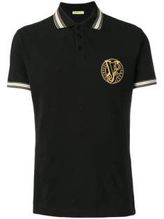 Versace Jeans Couture рубашка-поло с вышитым логотипом