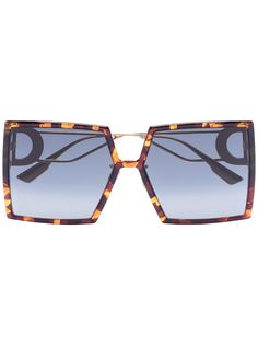 Dior Eyewear солнцезащитные очки Brown Montaigne Havana в квадратной оправе